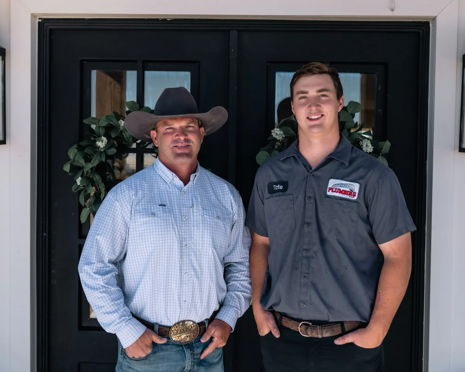 Jeremy Stevens and his son Tate at home. The family behind TCH Plumbing.