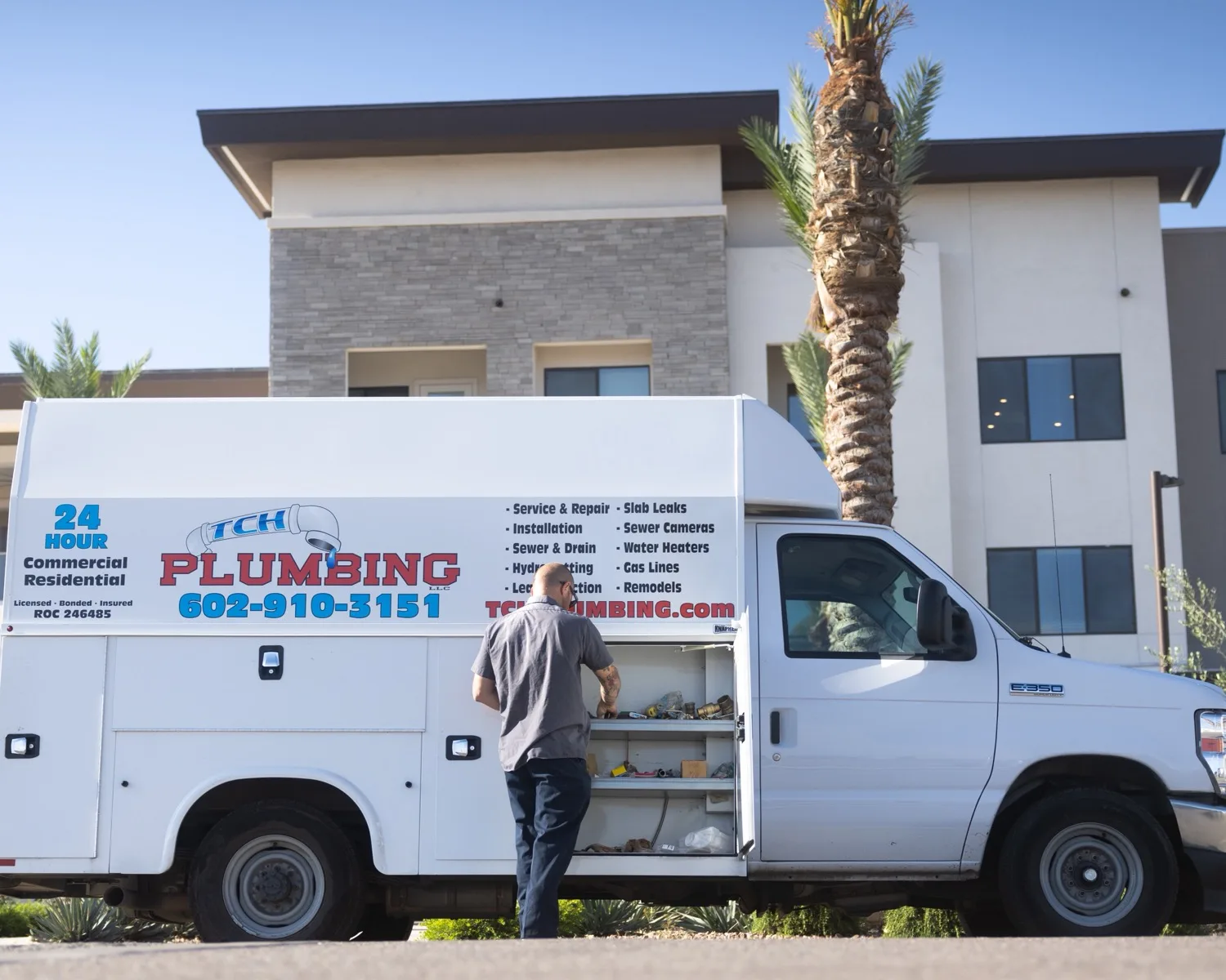 A TCH service truck on a job at a Valley apartment community